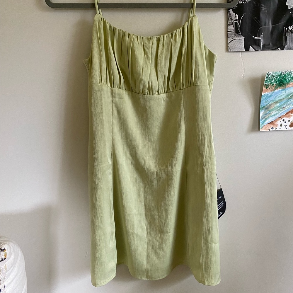 NBW Green Satin Mini Dress